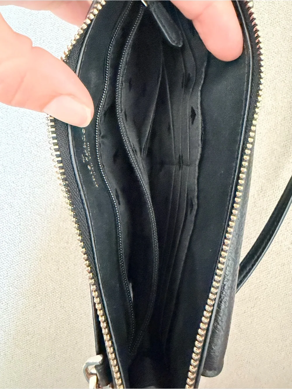 kate spade black pebbled leather crossbody wallet bag - Picture 6 of 7